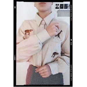 Cute button up dress shirt / cropped S